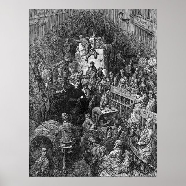 Poster Londres Vitoriana - Um tráfego urbano (Frente)