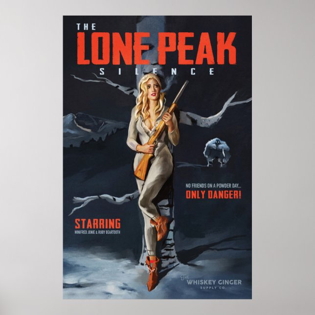Poster "Lone Peak Silence" - Filme Retro Ski Pinup (Frente)