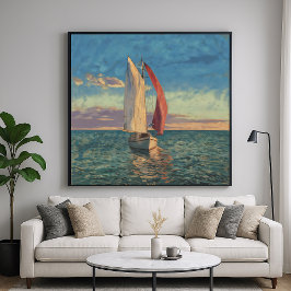 Poster Lone Sailboat - Impressionismo Estilo Arte de Capa