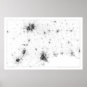 Póster Lone Star Cities Census Dotmap