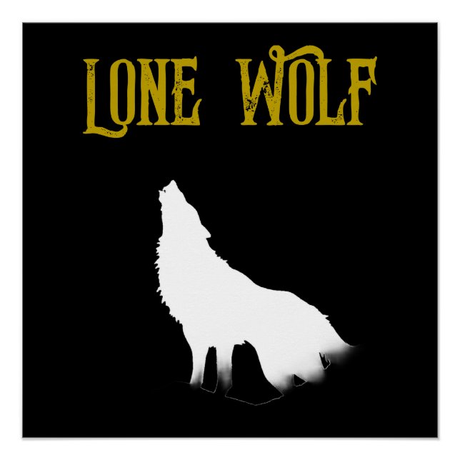 Póster Lone Wolf Male Sigma Moderno Minimalista (Frente)