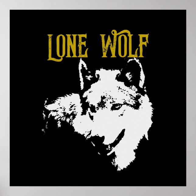 Poster Lone Wolf Male Sigma Moderno Minimalista (Frente)