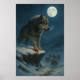 Poster Lone Wolf Under the Moon | Alpha Strength