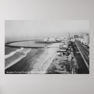 Póster Long Beach, cais do arco-íris de Califórnia e