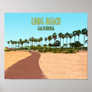 Poster Long Beach California Shoreline Aquatic