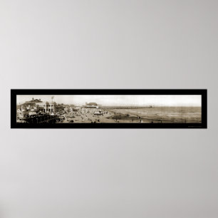 Póster Long Beach Pier CA Foto 1907