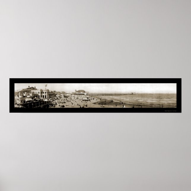 Póster Long Beach Pier CA Foto 1907 (Frente)