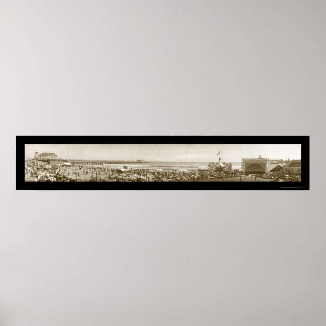 Poster Long Beach Pier, CA Foto 1911 (Frente)