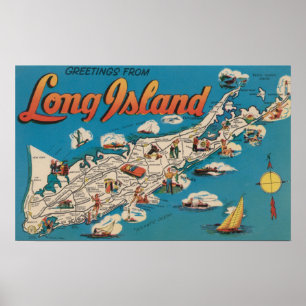 Póster Long Island, New York - cumprimentos de