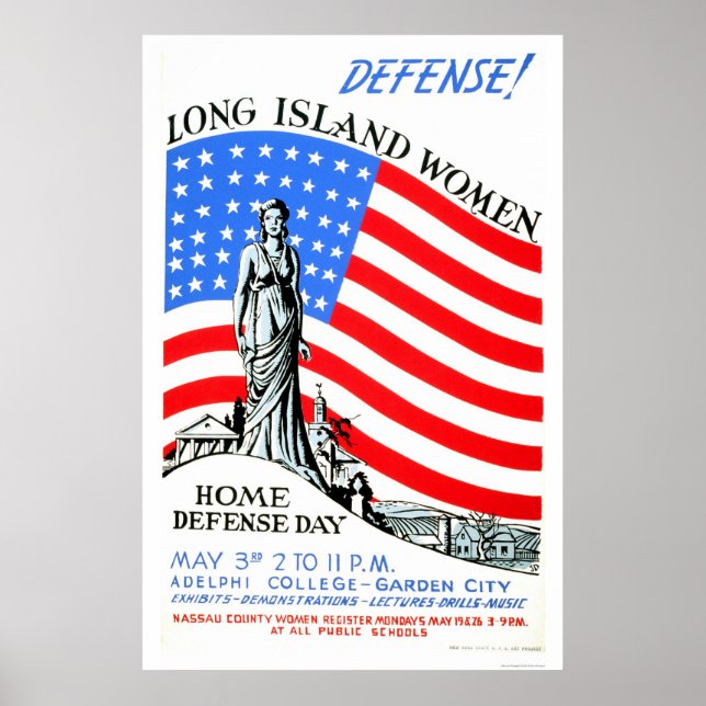 Póster Long Island Women WII 1941 WPA (Frente)