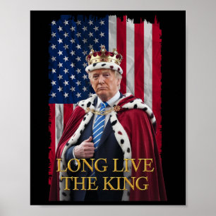 Poster Longa Vida Ao Rei Vintage Retro Trump Retrato 4t