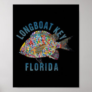 Poster Longboat Key, Florida Beach Design _ Souvenir Illu