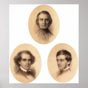 Póster Longfellow, Hawthorne, Emerson