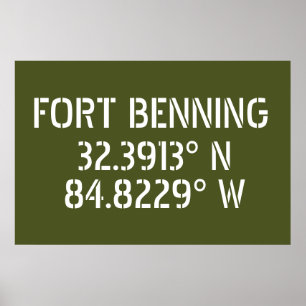 Poster Longitude Fort Benning Latitude