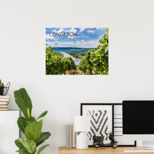 Poster Longuich Moselle Vineyard Panorama Alemanha