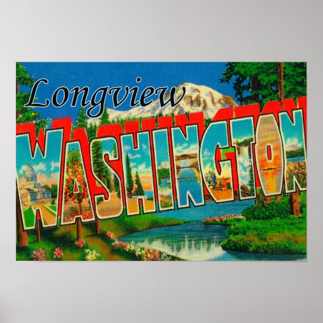 Poster Longview, Washington - Cenas com Letras Grandes (Frente)