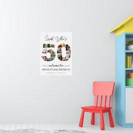 Poster look who's 50 years old birthday photo collage