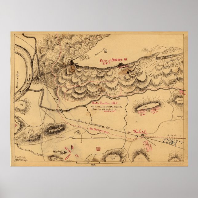 Póster Lookout Mountain, Quartos de inverno 1864 (Frente)