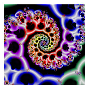 Póster Loops de fruta Arte Fractal Arco-Íris