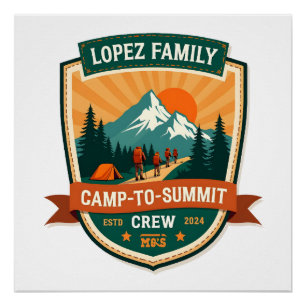 Póster Lopez Family Acampamento-Para-Cume Equipe Vintage