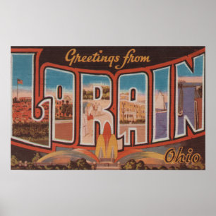 Poster Lorain, letra ScenesLorain de OhioLarge, OH
