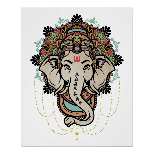 Póster Lord Ganesh - Deus hindu dos novos começos (Frente)