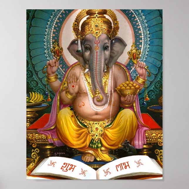 Poster Lord Ganesha Indian Hindu Yoga Spiritual (Frente)