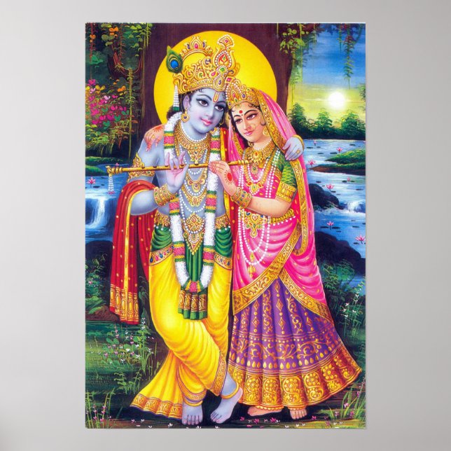 Póster Lord Krishna e Radha (Frente)