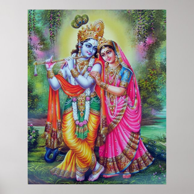 Poster Lord Krishna e Radha (Frente)