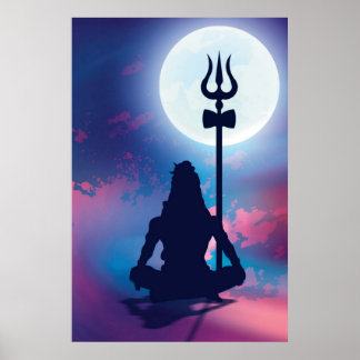 Poster Lord Shiva Meditando Arte de Muro