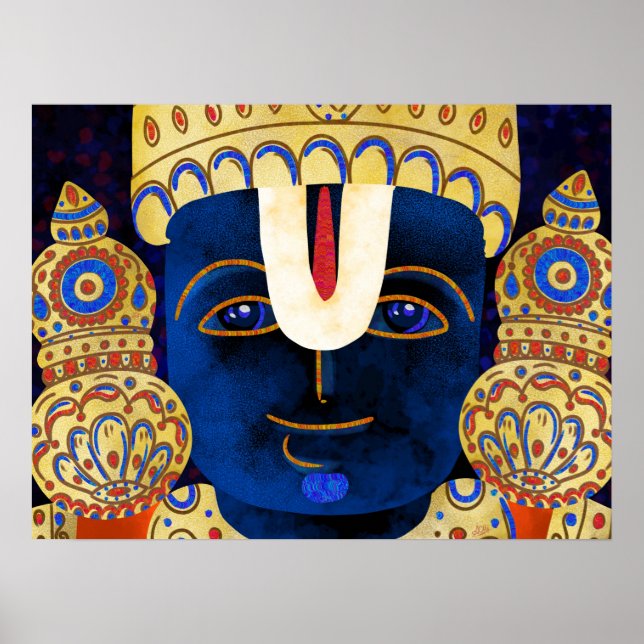 Poster Lord Vishnu Tirupati Perumal - Pintura de Deus Hin (Frente)