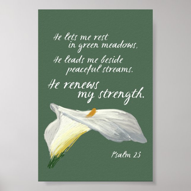 Poster Lorde é meu Shepherd Psalm 23 Bíblia cristã Verse (Frente)