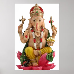 Poster Lorde Ganesh Excelente Deus Hindu Para A Riqueza D