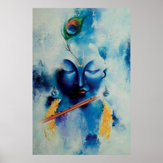 Poster Lorde Shree Krishna design artística Wall Art (Frente)