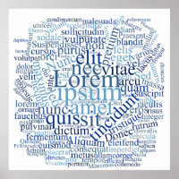 Lorem Ipsum Word Cloud - Versão azul