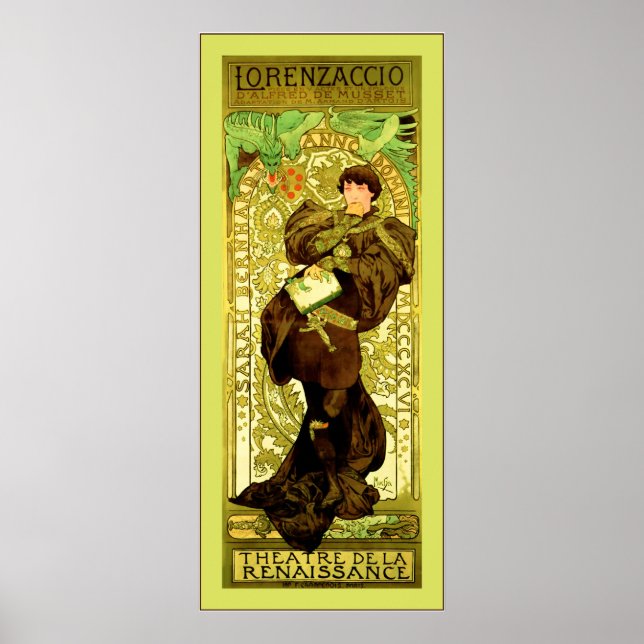 Póster Lorenzaccio ~ Alphonse Mucha (Frente)