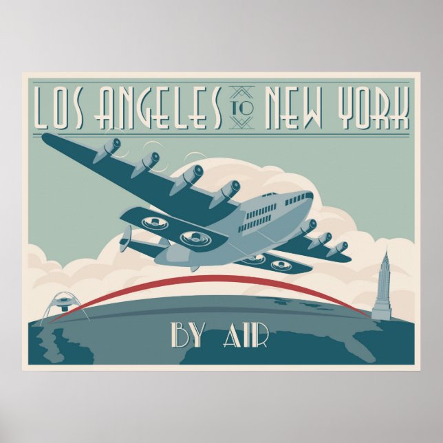 Póster Los Angeles a Nova Iorque por Air (Frente)