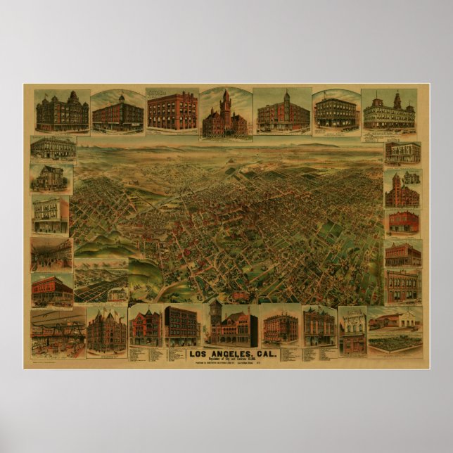 Póster Los Angeles CA 1891 (Frente)
