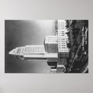 Póster Los Angeles, CA City Hall e Cidade