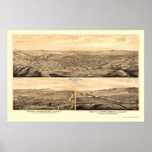 Póster Los Angeles, CA Panorâmica - 1877