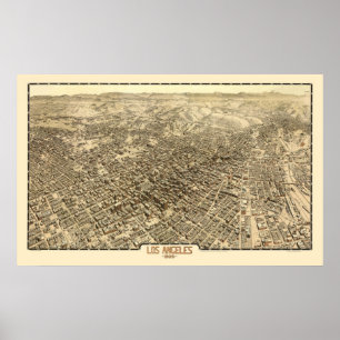 Póster Los Angeles, CA Panorâmica - 1909