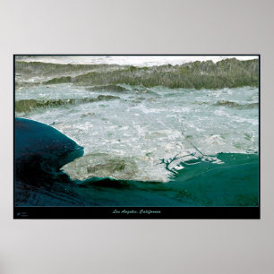 Poster Los Angeles, CA  Perspective I satellite print map