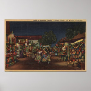 Póster Los Angeles, CA - rua de Olvera