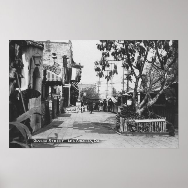 Póster Los Angeles, CA View da Rua Olvera (Frente)