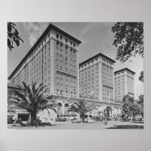 Poster Los Angeles, CA View do Biltmore Hotel e Stree