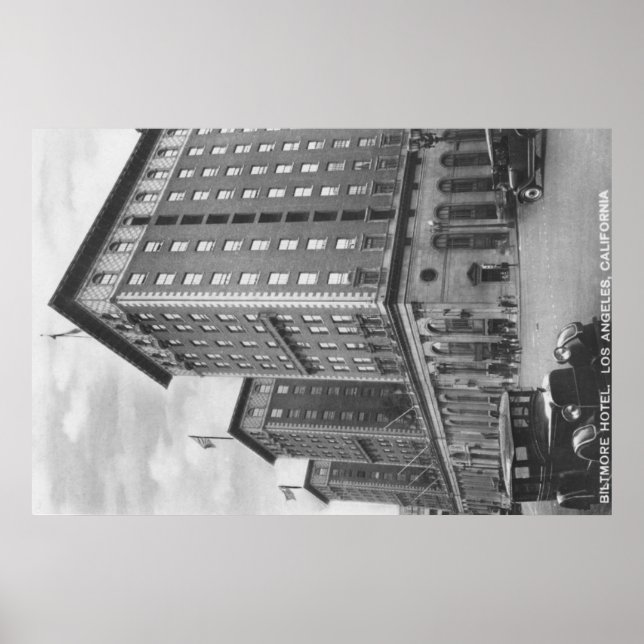 Poster Los Angeles, CA View do Hotel Biltmore (Frente)