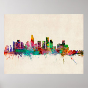 Póster Los Angeles California Cityscape Skyline