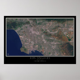 Póster Los Angeles California do mapa do satélite espacia