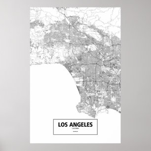 Póster Los Angeles, Califórnia (preto no branco)