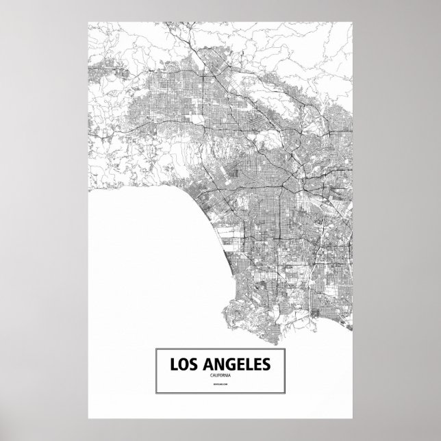 Póster Los Angeles, Califórnia (preto no branco) (Frente)